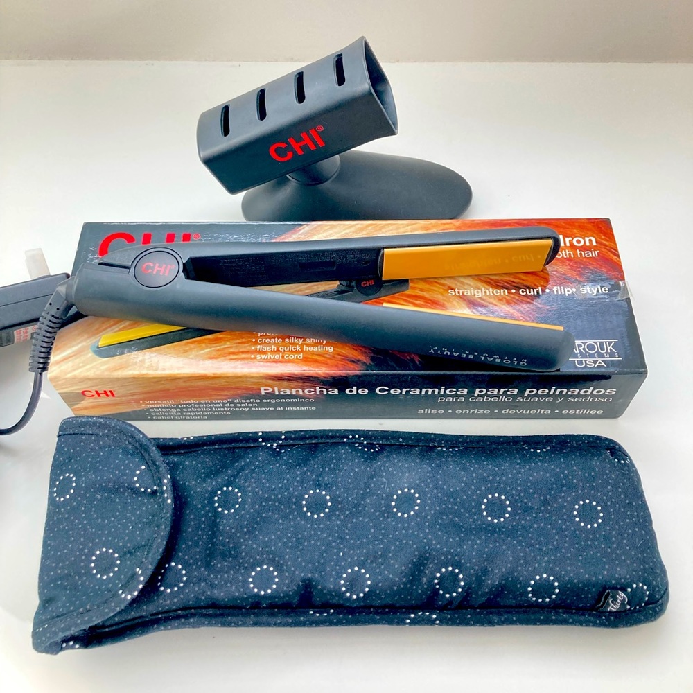 Chi Ceramic Flat Iron, Stand, and Travel Pouch